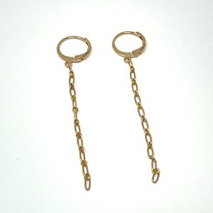 New Free People Paper Clip Link Earrings Gold